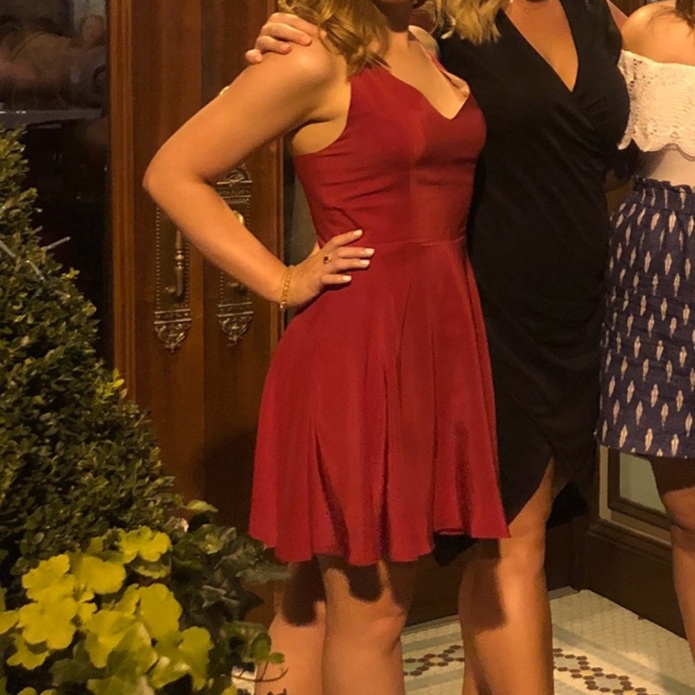 Amanda Uprichard red skater dress
